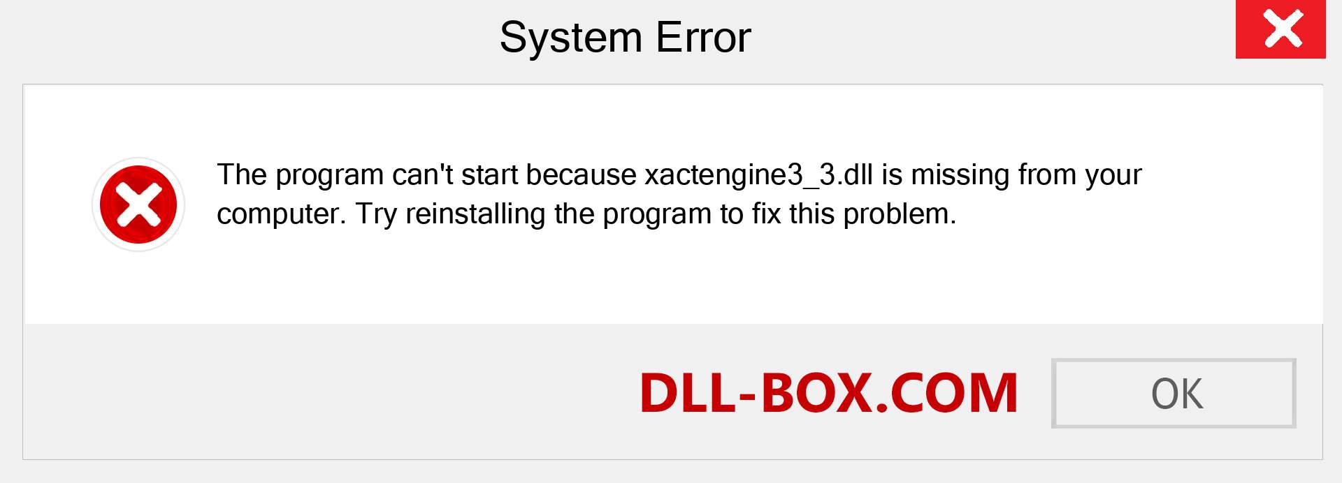 xactengine3_3.dll file is missing?. Download for Windows 7, 8, 10 - Fix  xactengine3_3 dll Missing Error on Windows, photos, images